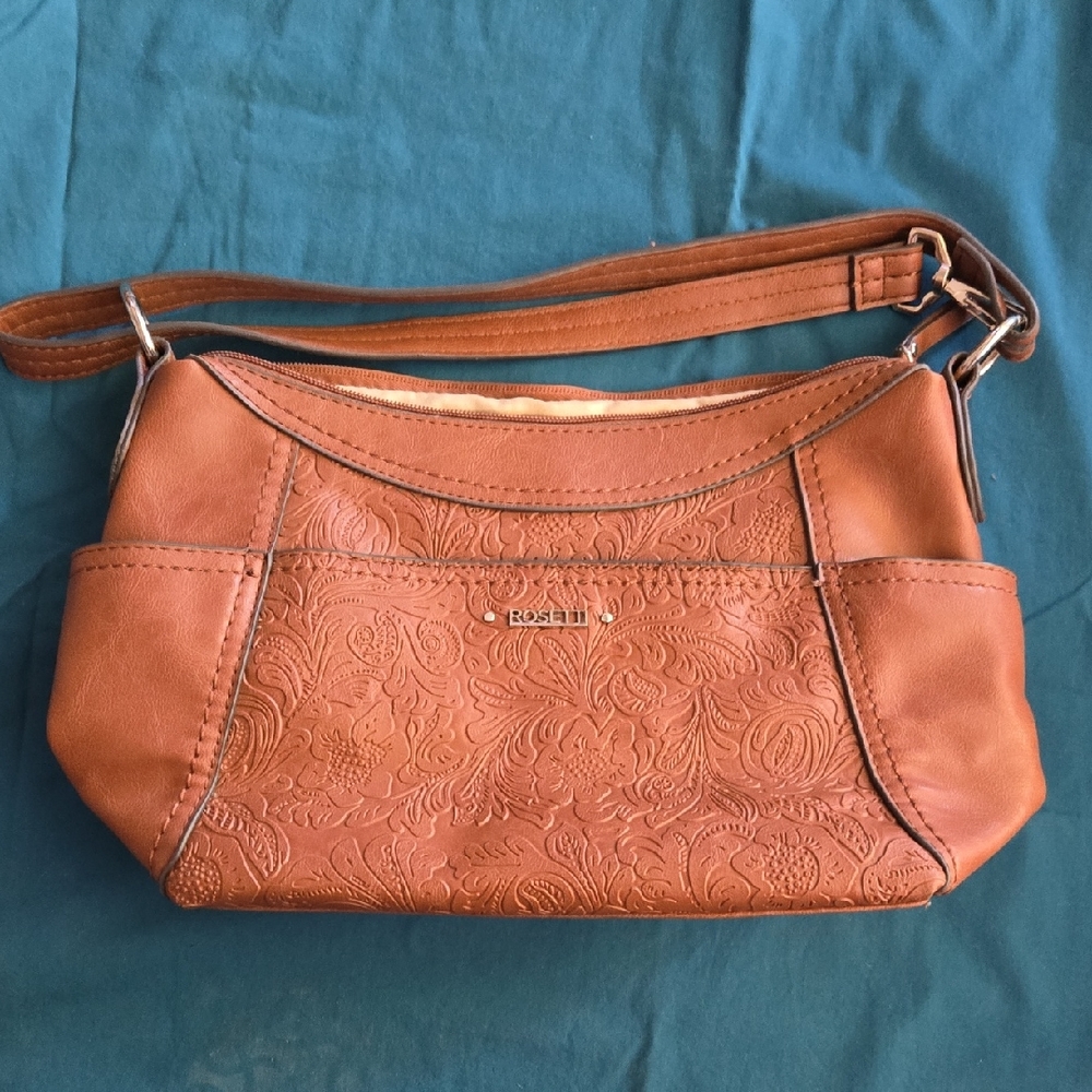 Rosetti Tan Textured Leather Shoulder Bag